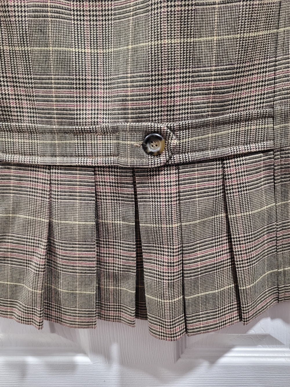 Weekend Max Mara Brown Plaid Pleated Midi Skirt Size 10 - Picture 8 of 11